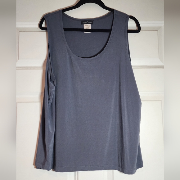 Slinky Brand Stretchy Dark Gray Sleeveless Blouse 1X - Picture 1 of 4